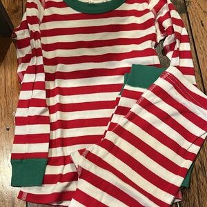 Hanna Andersson Red and Green Striped Pajama Set
